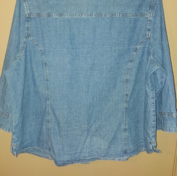 💲5/$25💲Faded Glory Blue Jean Blouse 22W/24W - Picture 8 of 8